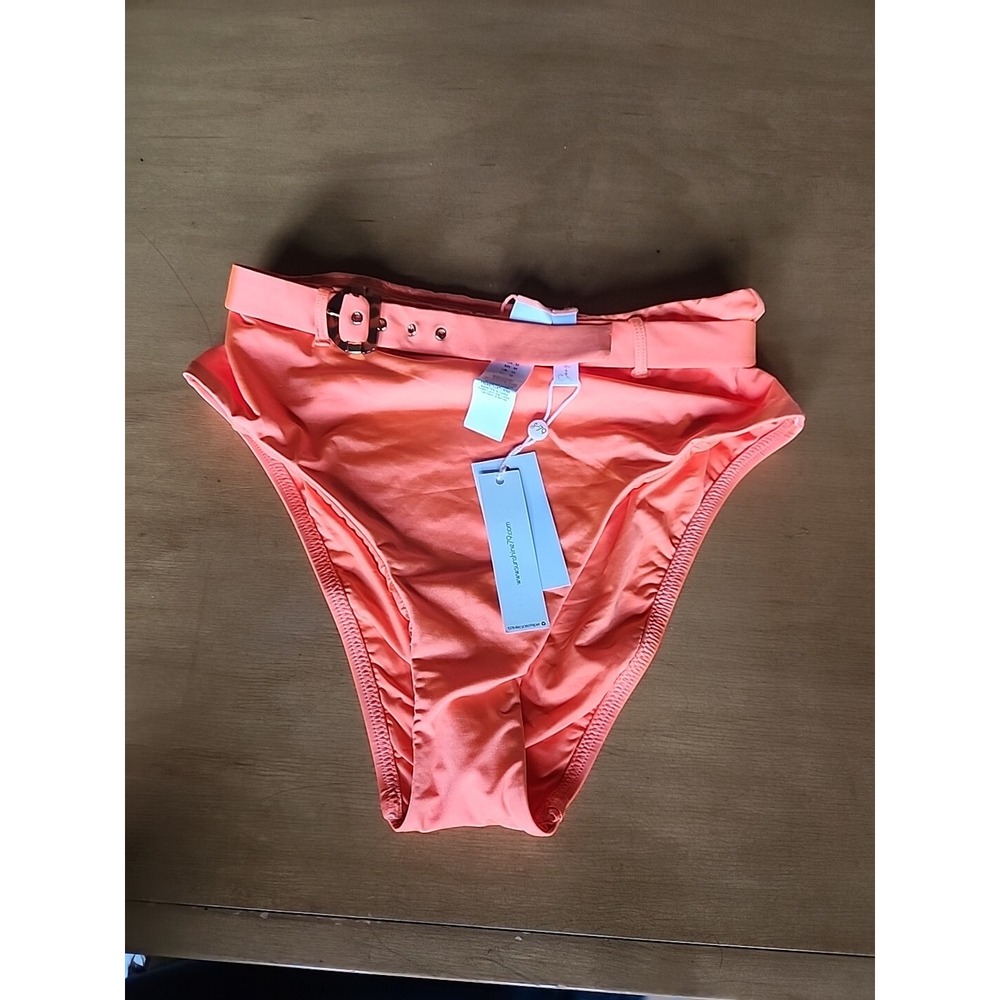 Sunshine 79 Women's Orange Belted‎  Bikini Bottom Swimwear Size 6 NWT